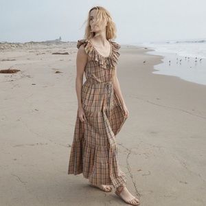 Doen Yarrow Dress in Rainbow Plaid